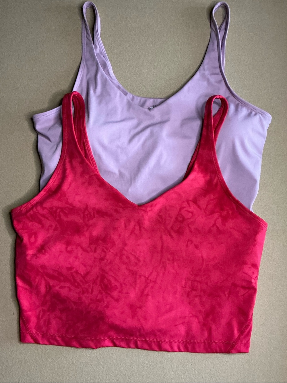 Set of two sports bra longline workout tanks